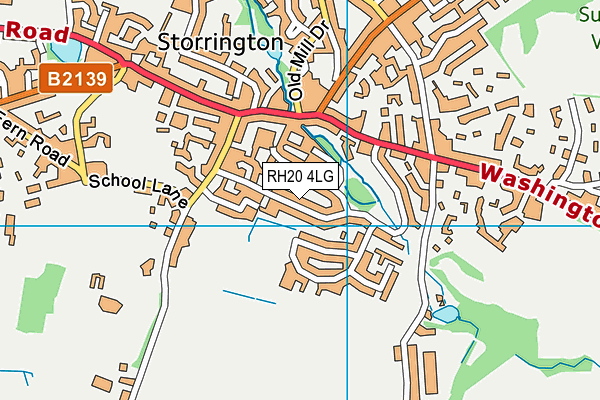 RH20 4LG map - OS VectorMap District (Ordnance Survey)