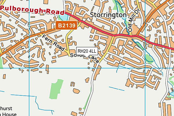 RH20 4LL map - OS VectorMap District (Ordnance Survey)