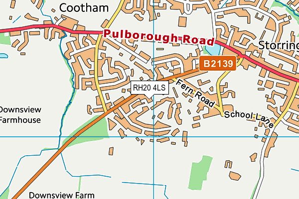 RH20 4LS map - OS VectorMap District (Ordnance Survey)