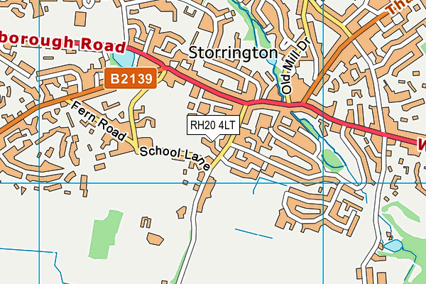 RH20 4LT map - OS VectorMap District (Ordnance Survey)