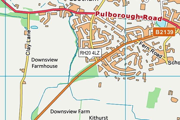 RH20 4LZ map - OS VectorMap District (Ordnance Survey)