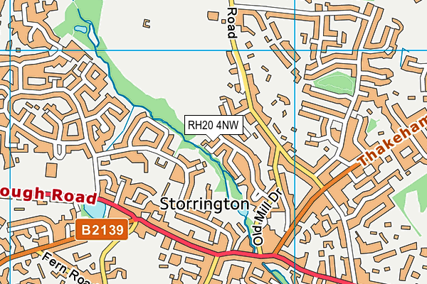 RH20 4NW map - OS VectorMap District (Ordnance Survey)