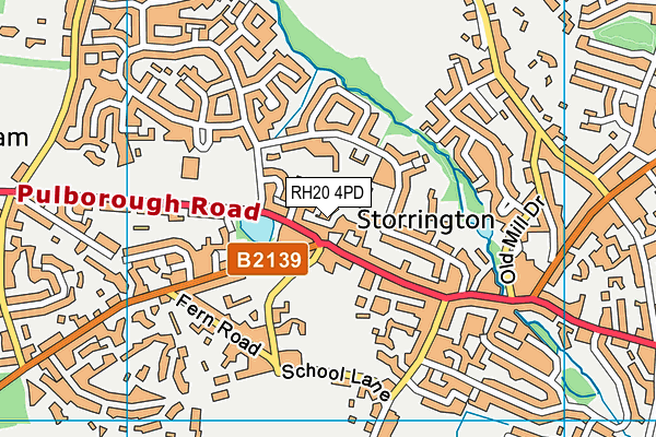 RH20 4PD map - OS VectorMap District (Ordnance Survey)