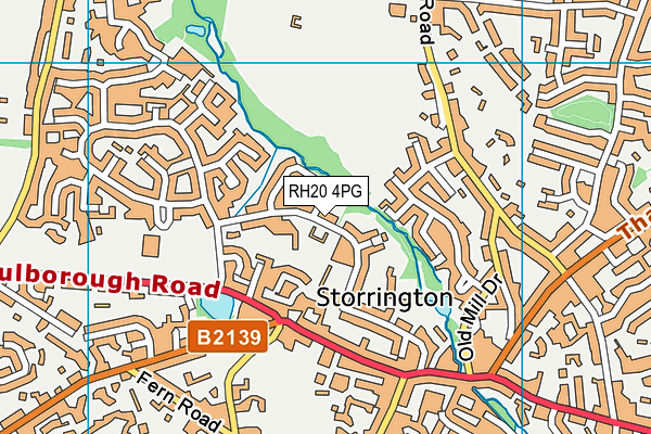 Storrington First School map (RH20 4PG) - OS VectorMap District (Ordnance Survey)