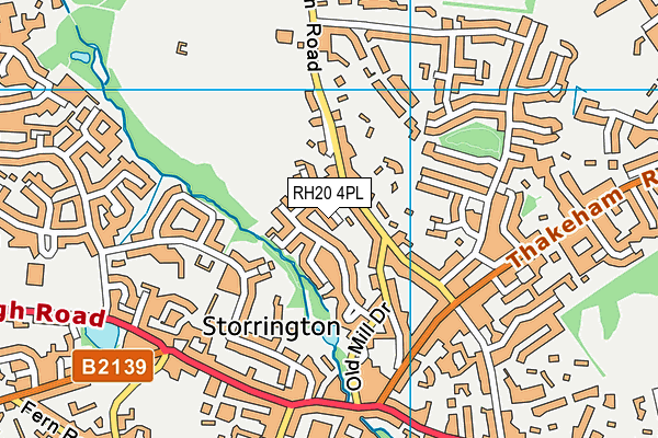 RH20 4PL map - OS VectorMap District (Ordnance Survey)