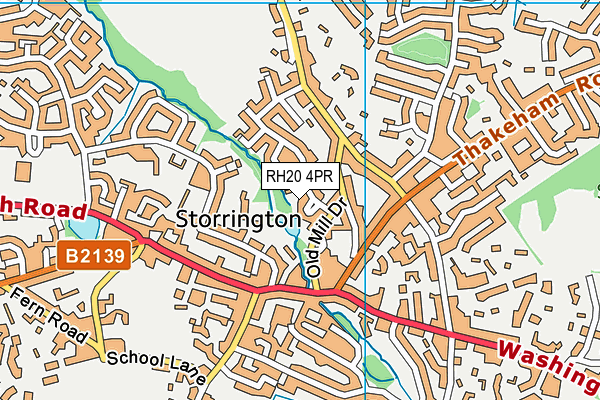 RH20 4PR map - OS VectorMap District (Ordnance Survey)