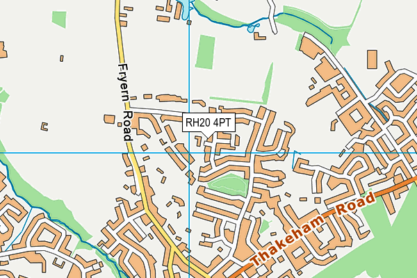 RH20 4PT map - OS VectorMap District (Ordnance Survey)