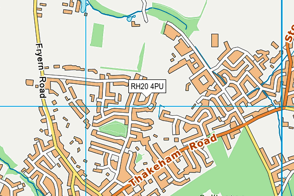 RH20 4PU map - OS VectorMap District (Ordnance Survey)