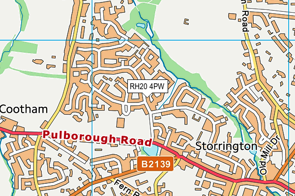 RH20 4PW map - OS VectorMap District (Ordnance Survey)