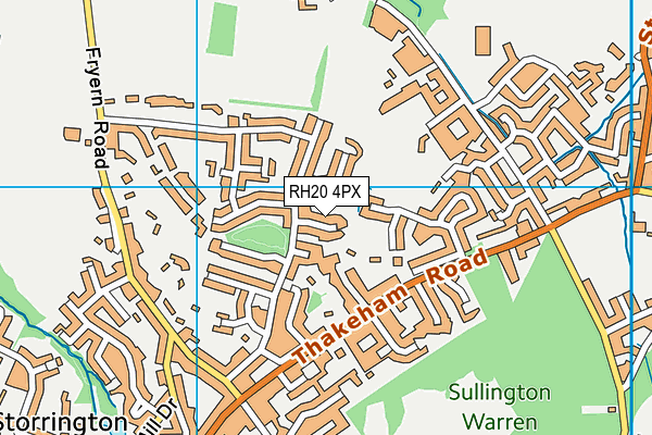 RH20 4PX map - OS VectorMap District (Ordnance Survey)