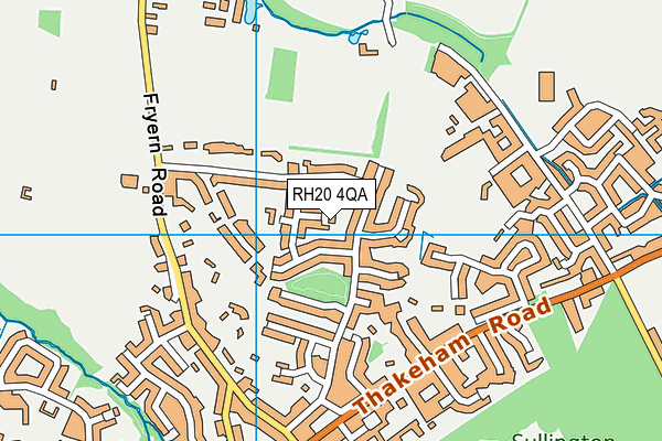 RH20 4QA map - OS VectorMap District (Ordnance Survey)