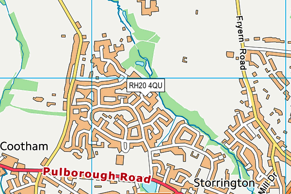 RH20 4QU map - OS VectorMap District (Ordnance Survey)