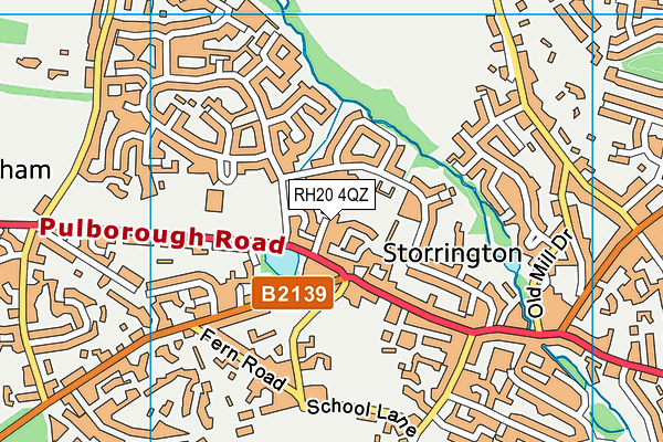 RH20 4QZ map - OS VectorMap District (Ordnance Survey)