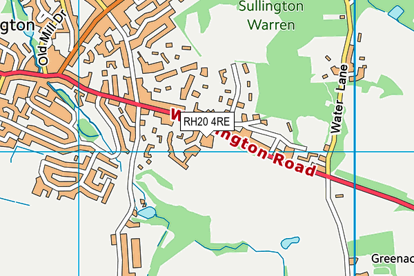 RH20 4RE map - OS VectorMap District (Ordnance Survey)