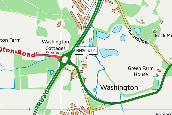 RH20 4TD map - OS VectorMap District (Ordnance Survey)