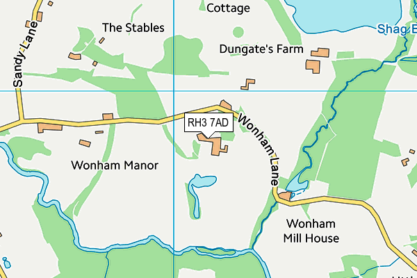 RH3 7AD map - OS VectorMap District (Ordnance Survey)