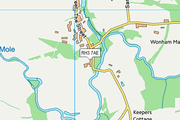 RH3 7AE map - OS VectorMap District (Ordnance Survey)