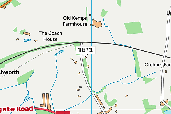 RH3 7BL map - OS VectorMap District (Ordnance Survey)