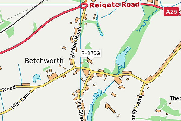 RH3 7DG map - OS VectorMap District (Ordnance Survey)