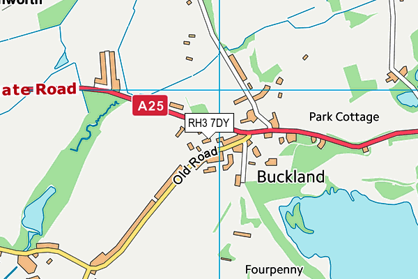 RH3 7DY map - OS VectorMap District (Ordnance Survey)