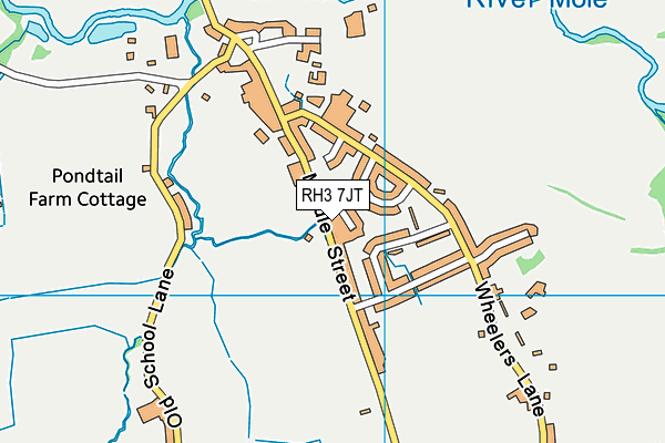 Brockham Recreation Ground map (RH3 7JT) - OS VectorMap District (Ordnance Survey)
