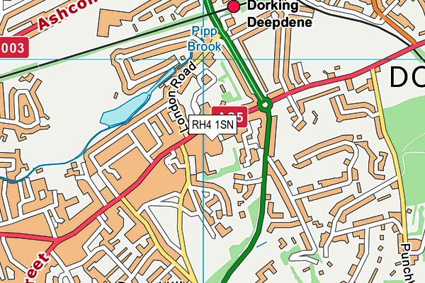Dorking Sports Centre map (RH4 1SN) - OS VectorMap District (Ordnance Survey)