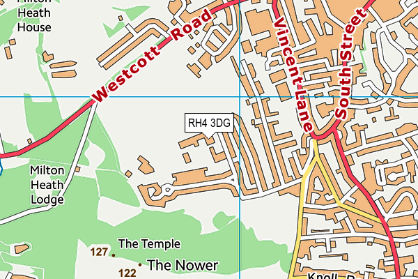 The Priory School (Dorking) map (RH4 3DG) - OS VectorMap District (Ordnance Survey)