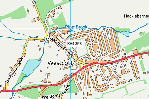 Cradhurst Recreation Ground - Westcott map (RH4 3PS) - OS VectorMap District (Ordnance Survey)