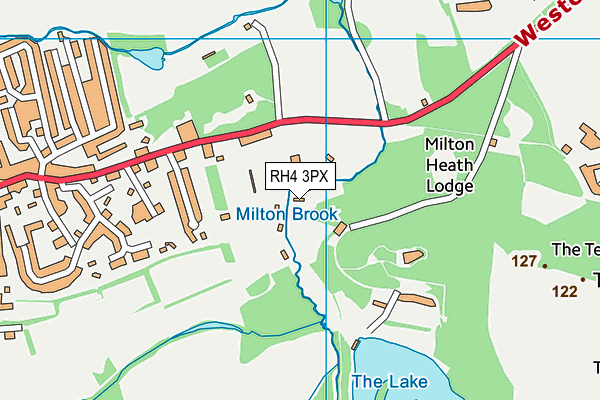 Westcott Cricket Club (Surrey) map (RH4 3PX) - OS VectorMap District (Ordnance Survey)