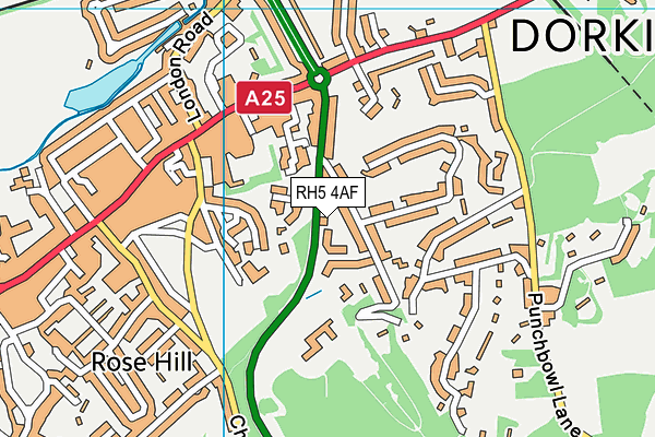 RH5 4AF map - OS VectorMap District (Ordnance Survey)
