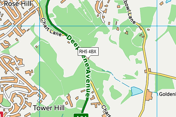 Dorking Golf Club map (RH5 4BX) - OS VectorMap District (Ordnance Survey)