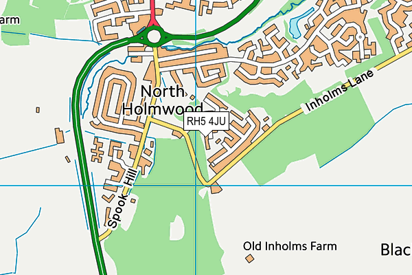 RH5 4JU map - OS VectorMap District (Ordnance Survey)