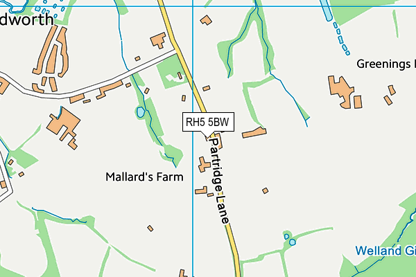 RH5 5BW map - OS VectorMap District (Ordnance Survey)