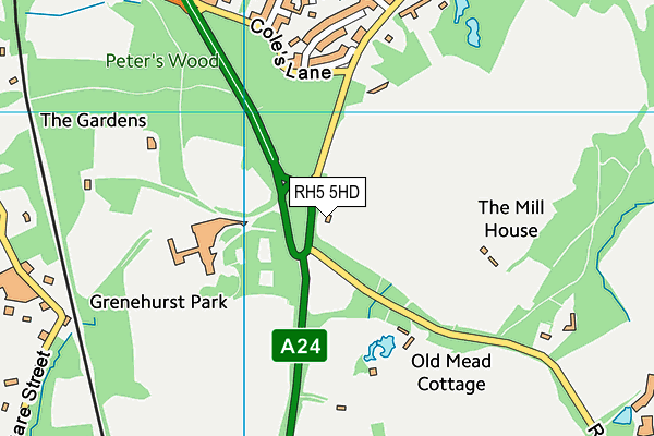 RH5 5HD map - OS VectorMap District (Ordnance Survey)