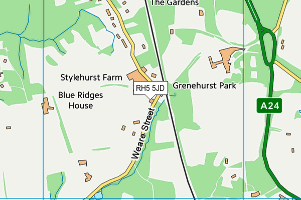 RH5 5JD map - OS VectorMap District (Ordnance Survey)