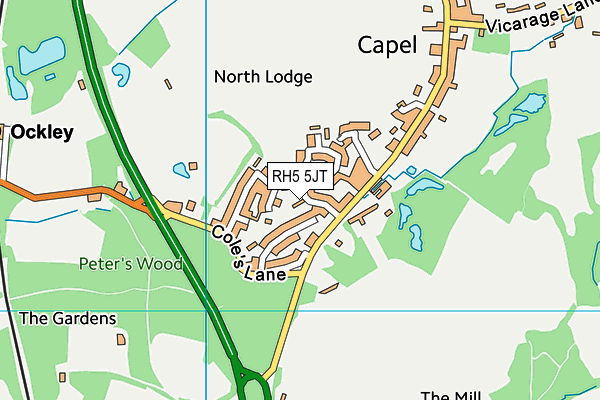 RH5 5JT map - OS VectorMap District (Ordnance Survey)