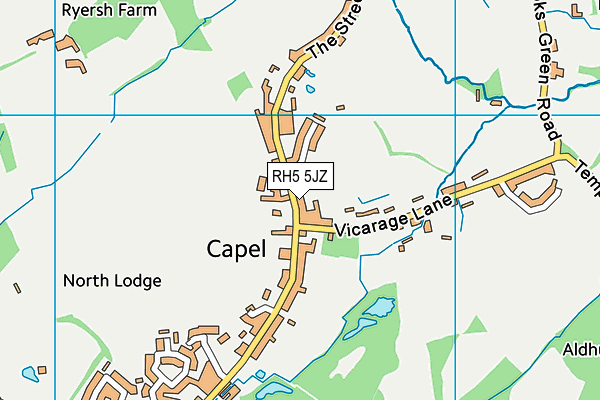 RH5 5JZ map - OS VectorMap District (Ordnance Survey)