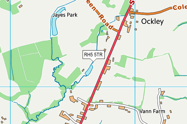 Ockley Village Green map (RH5 5TR) - OS VectorMap District (Ordnance Survey)