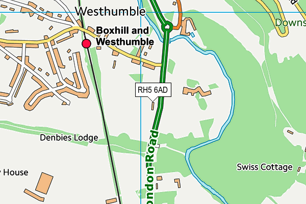 Westhumble Playing Field map (RH5 6AD) - OS VectorMap District (Ordnance Survey)