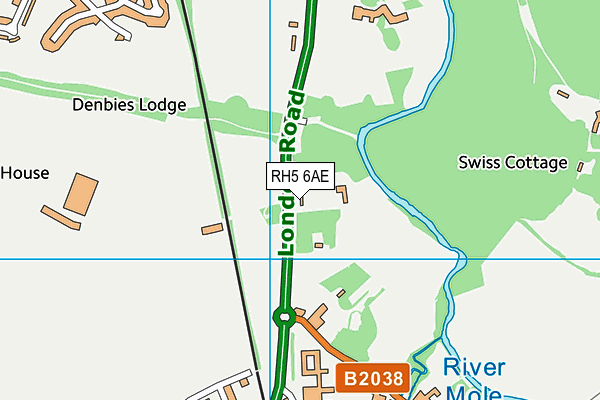 RH5 6AE map - OS VectorMap District (Ordnance Survey)