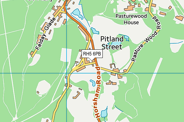 RH5 6PB map - OS VectorMap District (Ordnance Survey)