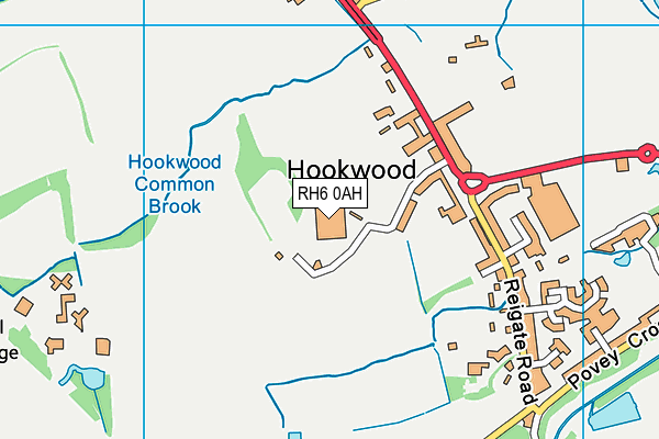 RH6 0AH map - OS VectorMap District (Ordnance Survey)