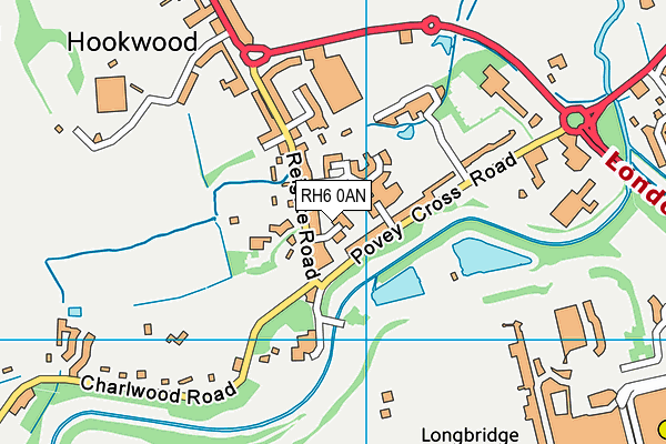 RH6 0AN map - OS VectorMap District (Ordnance Survey)