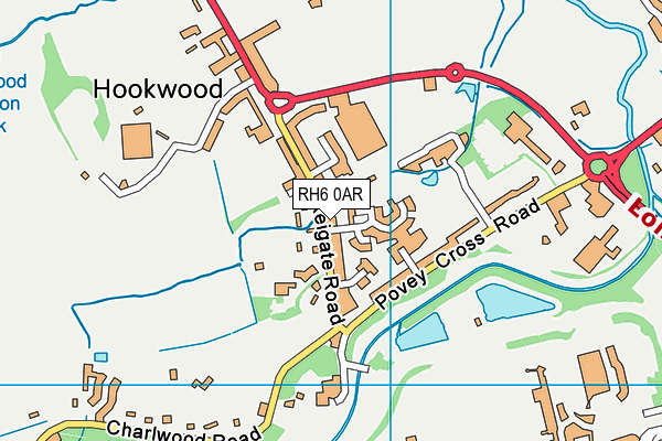 RH6 0AR map - OS VectorMap District (Ordnance Survey)