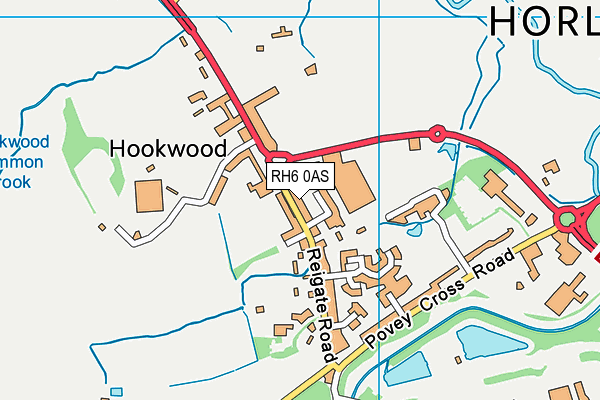 RH6 0AS map - OS VectorMap District (Ordnance Survey)