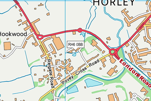 RH6 0BB map - OS VectorMap District (Ordnance Survey)