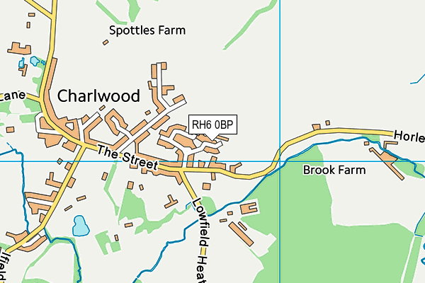 RH6 0BP map - OS VectorMap District (Ordnance Survey)