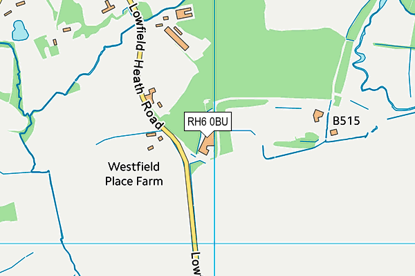 RH6 0BU map - OS VectorMap District (Ordnance Survey)