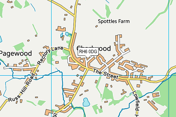 RH6 0DG map - OS VectorMap District (Ordnance Survey)