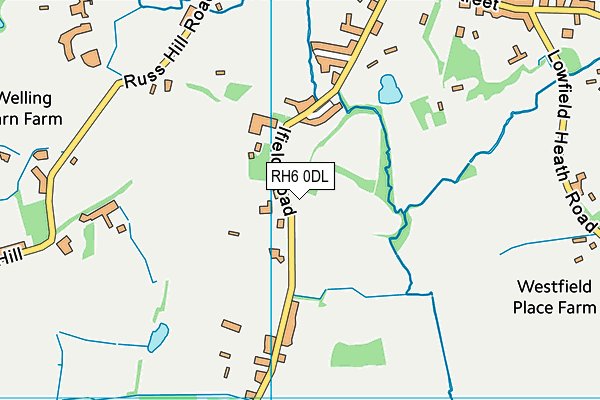 RH6 0DL map - OS VectorMap District (Ordnance Survey)